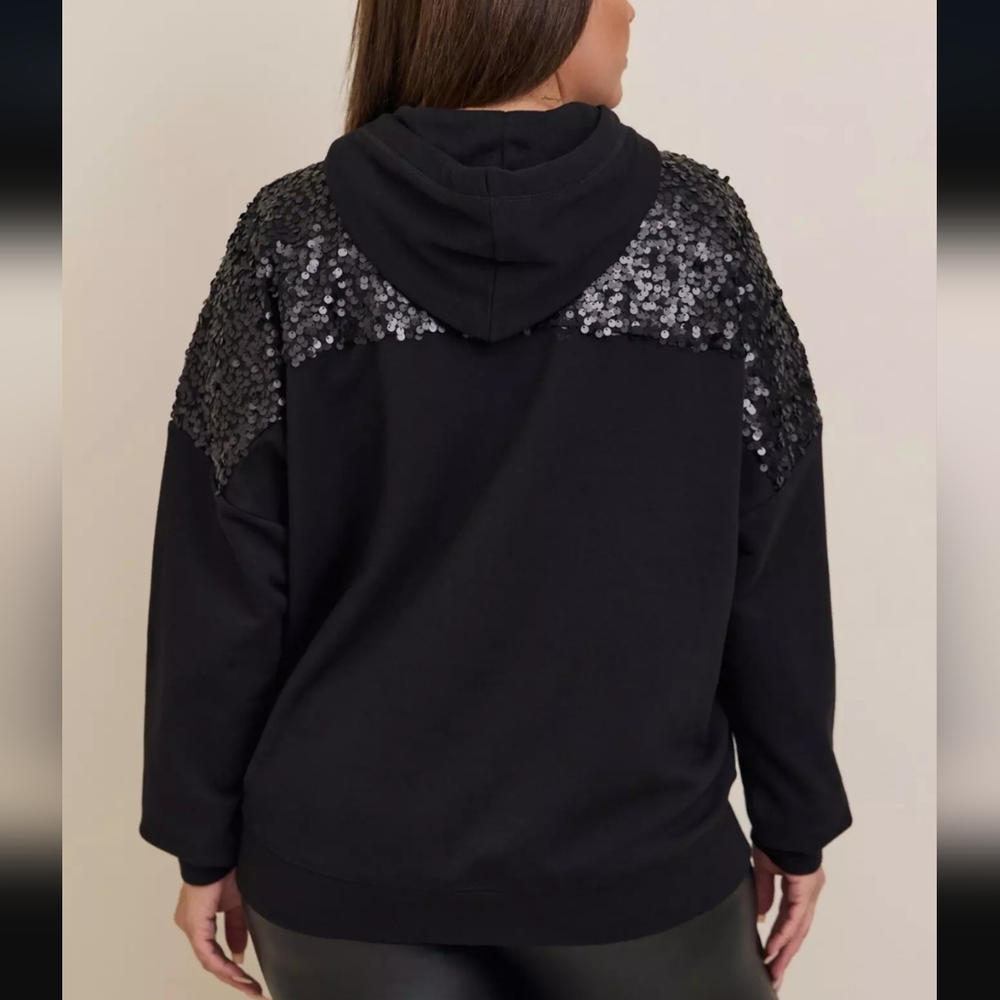 NEW Torrid Relaxed Sequin Hoodie Size 4 NWT - Picture 8 of 11